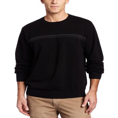 Arrow Men's 9GG End on End Texture Sweater, Black, 2X-Large