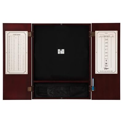 Viper Metropolitan Solid Wood Sisal/Bristle Steel Tip Dartboard Cabinet: Cabinet Only (No Dartboard), Mahogany Finish