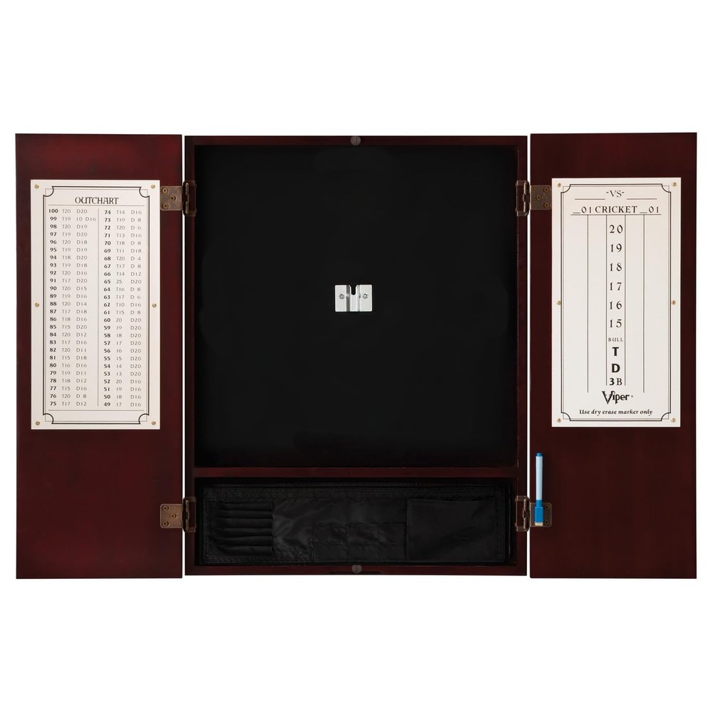 Viper Metropolitan Solid Wood Sisal/Bristle Steel Tip Dartboard Cabinet: Cabinet Only (No Dartboard), Mahogany Finish