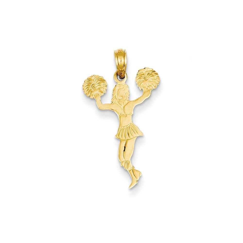 14k Cheerleader with Pom-Poms Pendant, 14 kt Yellow Gold