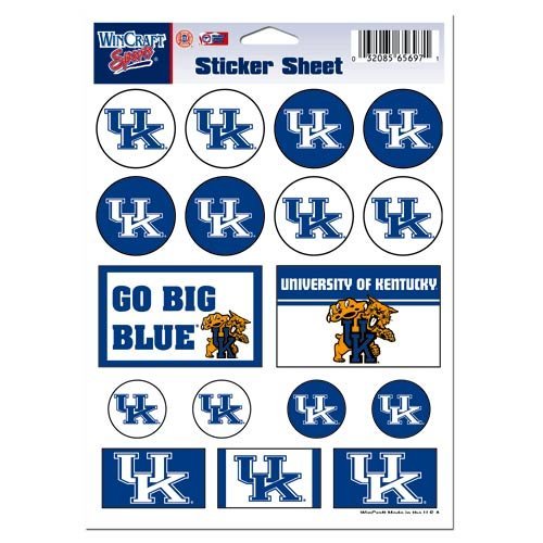 NCAA University of Kentucky Vinyl Sticker Sheet, 5" x 7"