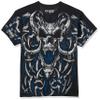 Liquid Blue unisex adult Blue Flame Skull T-shirt T Shirt, Black, X-Large US view 1