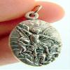 Archangel Saint St Michael 1" Silver Tone Medal Pendant view 2