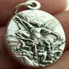 Archangel Saint St Michael 1" Silver Tone Medal Pendant view 4