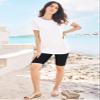 Roaman's Women's Plus Size Everyday Essential Stretch Bike Shorts - 1X, White view 3