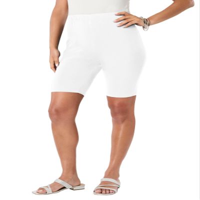 Roaman's Women's Plus Size Everyday Essential Stretch Bike Shorts - 4X, White