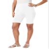 Roaman's Women's Plus Size Everyday Essential Stretch Bike Shorts - 4X, White view 1
