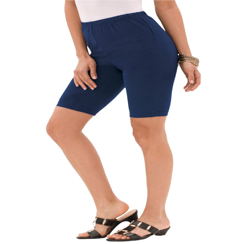 Roaman's Women's Plus Size Everyday Essential Stretch Bike Shorts - 5X, Navy