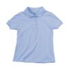 French Toast - Little Girls' Short Sleeve Interlock Fitted Knit Polo Picot Collar, Light Blue 35063-4 view 1