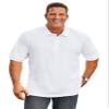 KingSize Men's Big & Tall Shrink-Less Classic Cotton Polo Shirt - 4XL, White view 1