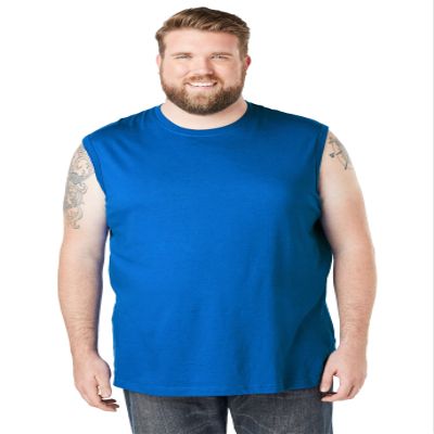KingSize Men's Big & Tall Shrink-Less Lightweight Muscle T-Shirt - L, Royal Blue