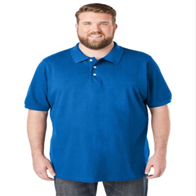 KingSize Men's Big & Tall Shrink-Less Classic Cotton Polo Shirt - L, Royal Blue