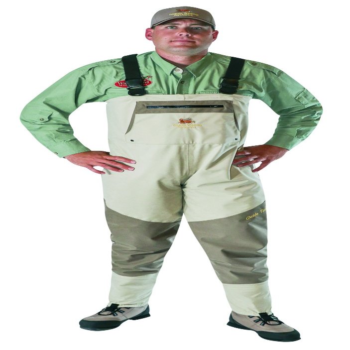 Caddis Men's Grey and Brown Northern Guide Breathable Stocking Foot Wader, Medium Short Stout