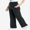 Woman Within Plus Size 7-Day Knit Wide-Leg Pull-On Pants - 3X, Heather Charcoal view 3