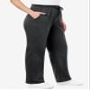 Woman Within Plus Size Tall Better-Fleece Pull-On Drawstring Sweatpants - 3X, Heather Charcoal view 3