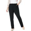 Woman Within Plus Size Petite 7-Day Knit Straight-Leg Pull-On Pants - S, Black view 1