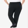 Woman Within Plus Size Petite 7-Day Knit Straight-Leg Pull-On Pants - S, Black view 2