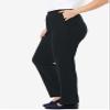 Woman Within Plus Size Petite 7-Day Knit Straight-Leg Pull-On Pants - S, Black view 4