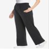 Woman Within Plus Size 7-Day Knit Wide-Leg Pull-On Pants - M, Black view 4