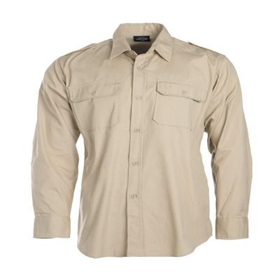 Mil-Tec Long Sleeve Tropical Shirt (Khaki, S)