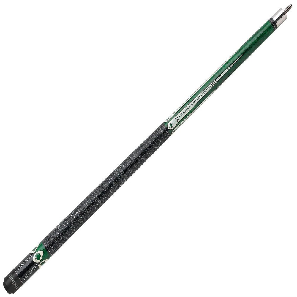 Athena ATH08 Pool/Billiards Cue - Green & Black w/Irish Design/Shamrocks -21oz