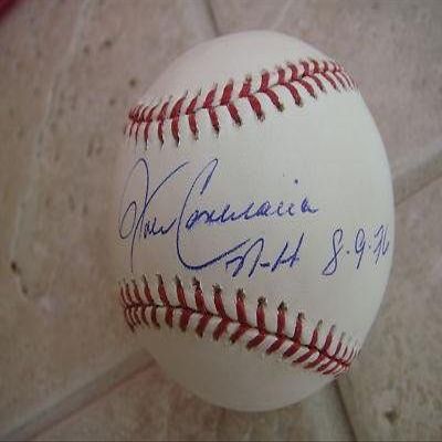 John Candelaria Signed Ball - Nh 8 9 76 Official Ml W coa - Autographed Baseballs