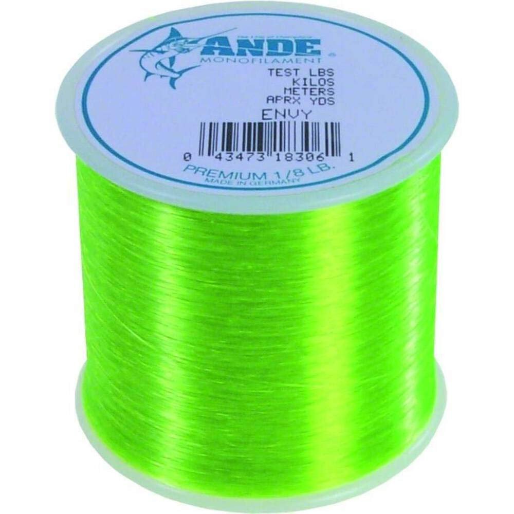 Ande A18-12GE Premium Monofilament, 1/8-Pound Spool, 12-Pound Test, Bright Green Finish