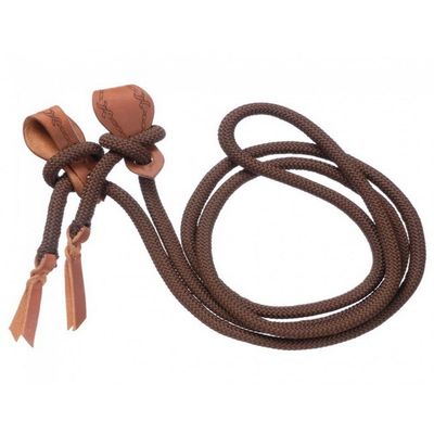Tough 1 Royal King Slobber Strap Roping Rein Brown