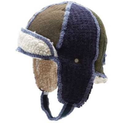 Icebox Knitting Xob Xobomber Upcycled Wool Sweaters Kids Winter Hat, Blue/Green, Small/Medium