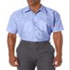Red Kap Mens Industrial Shirt, Regular Fit, Short Sleeve, Light Blue, XX-Large US view 2