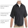Red Kap Mens Industrial Shirt, Regular Fit, Short Sleeve, Black, 4X-Large Big US view 4