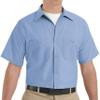 Red Kap Mens Industrial Shirt, Regular Fit, Short Sleeve, Light Blue, 3X-Large Tall US view 1