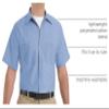 Red Kap Mens Industrial Shirt, Regular Fit, Short Sleeve, Light Blue, 3X-Large Tall US view 4