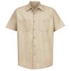 Red Kap Men's Industrial Work Shirt, Regular Fit, Short Sleeve, Light Tan, 4X-Large Tall view 4