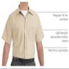 Red Kap Men's Industrial Work Shirt, Regular Fit, Short Sleeve, Light Tan, Large Tall view 4