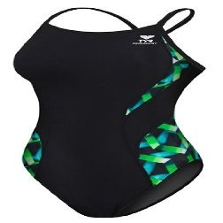 TYR Durafast Atlantic Female Spliced Diamondback - Youth,Blue (420),22