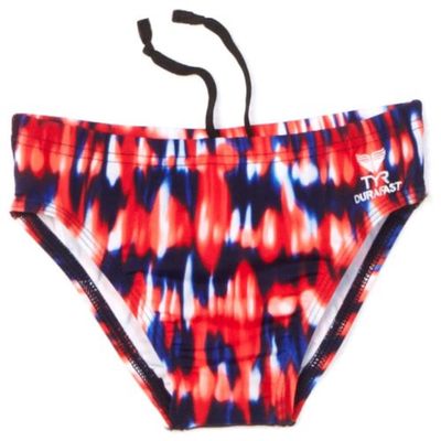 TYR Sport Boys Great White All Over Racer Swim Suit (Navy/Red, 24)