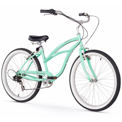 Firmstrong Urban Women's Beach Cruiser Bike, 7 Speed Bicycle, 26 Inch Wheels, Mint Green