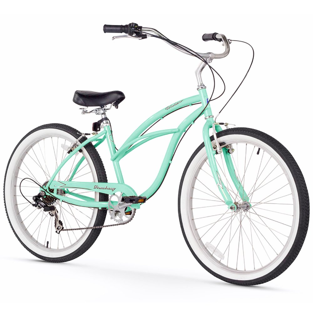 Firmstrong Urban Women's Beach Cruiser Bike, 7 Speed Bicycle, 26 Inch Wheels, Mint Green