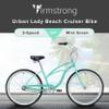 Firmstrong Urban Women's Beach Cruiser Bike, 3 Speed Bicycle, 24 Inch Wheels, Mint Green view 2