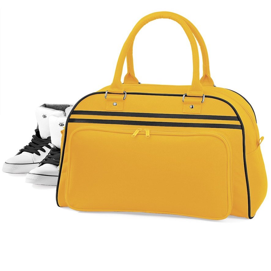 BagBase Retro Bowling Bag, Black/White, One Size