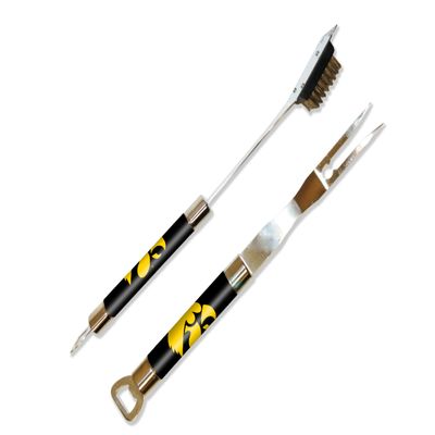 Northwest NCAA Iowa Hawkeyes Barbeque Fork and Grill Cleaner Set
