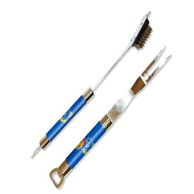 Northwest NCAA Kansas Jayhawks Barbeque Fork and Grill Cleaner Set