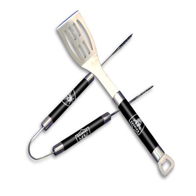 Northwest NFL Oakland Raiders Barbeque Tongs and Spatula Set
