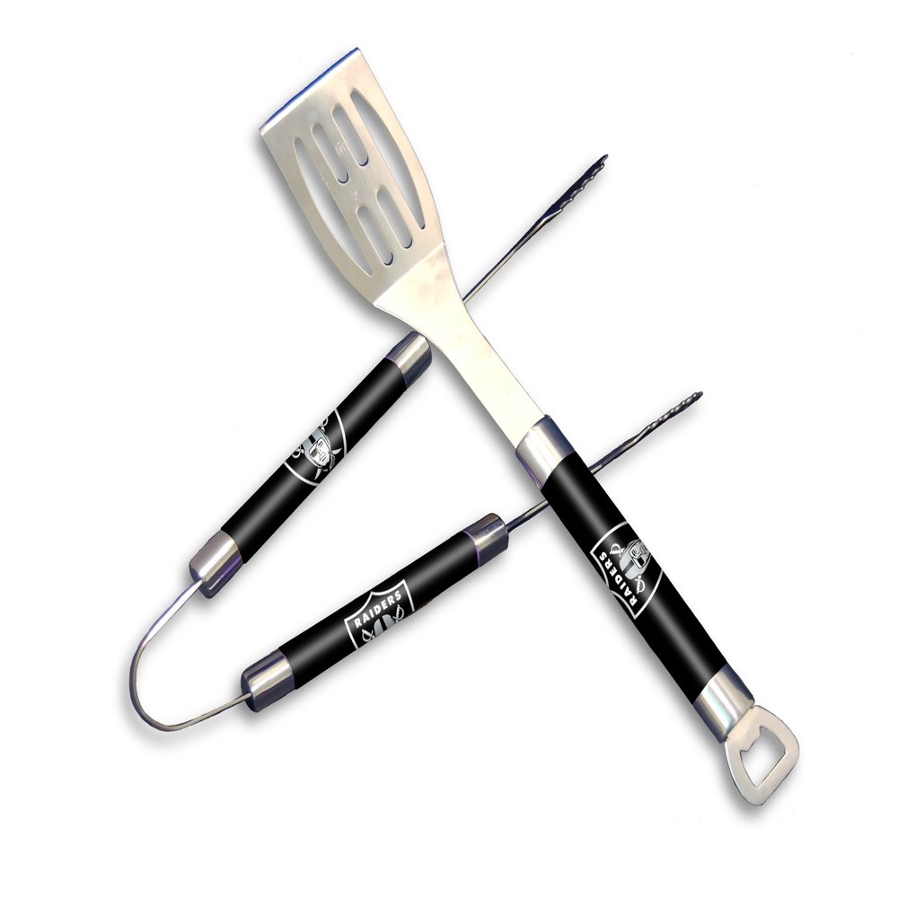 Northwest NFL Oakland Raiders Barbeque Tongs and Spatula Set