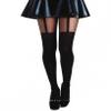 60 Denier Opaque Leg with 20 Denier Sheer Black Top with Mock Strap view 1