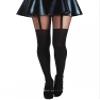 60 Denier Opaque Leg with 20 Denier Sheer Black Top with Mock Strap view 2