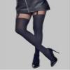 60 Denier Opaque Leg with 20 Denier Sheer Black Top with Mock Strap view 3