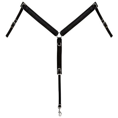 Weaver Leather Pony Felt Lined Ring-in-Center Breast Collar, Black, 1-Inch