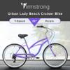 Firmstrong Urban Women's Beach Cruiser Bike, 7 Speed Bicycle, 26 Inch Wheels, Purple view 2